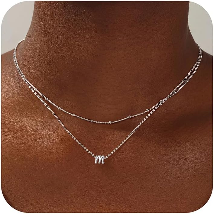 Yoosteel Valentines Gifts for Women - Layered Initial Necklaces for Women Trendy 14K Gold Plated Letter A-Z Necklace Gold/Silver Initial Necklace Stack Birthday Gifts for Teen Girls Jewelry - Image 1